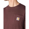 image:imageCarhartt Mens Force Relaxed Fit Midweight LongSleeve Pocket TShirtDeep Cherrywood Heather