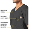 image:imageCarhartt Ripstop amp SubScrubs Scrubs for Men Utility Scrub TopsDark Pewter