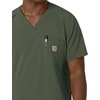 image:imageCarhartt Scrubs for Men Force CrossFlex VNeck Tops with 3 PocketsOlive