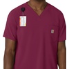 image:imageCarhartt Scrubs for Men Force CrossFlex VNeck Tops with 3 PocketsWine