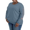 image:imageCarhartt Womens Dearborn Loose LS Logo TShirtThundercloud Heather