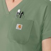 image:imageCarhartt Womens Knit Womens VNeck Scrub TopGreen Slate