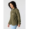 image:imageCarhartt Womens Oversizedfit Heavyweight Waffle Knit ShirtDark Bronzed Green