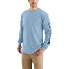 image:imageCarhartt Mens Dearborn Loose LongSleeve Logo TShirt CloseoutAlpine Blue Heather