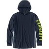 image:imageCarhartt Mens Force Relaxed Fit Midweight LongSleeve Logo Graphic Hooded TShirtNavy Closeout
