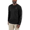 image:imageCarhartt Mens Force Sun Defender Lightweight LongSleeve Logo Graphic TShirtBlack