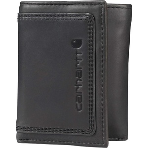 image:imageCarhartt Leather TripleStitched Trifold Wallet Brown  Mens Rugged Triple Stitch Wallets Available in Multiple StylesBlack Trifold