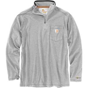image:imageCarhartt Mens 104255 Force Relaxed Fit Quarter Zip Pocket TShirtHeather Grey