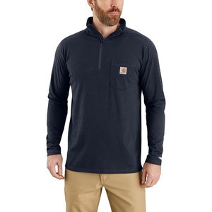 image:imageCarhartt Mens 104255 Force Relaxed Fit Quarter Zip Pocket TShirtNavy