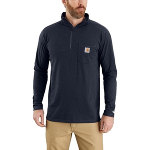 image:imageCarhartt Mens 104255 Force Relaxed Fit Quarter Zip Pocket TShirtNavy Closeout