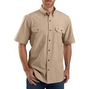 image:imageCarhartt Mens 104369 Loose Fit Midweight ShirtDark Tan Chambray