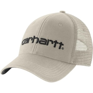 image:imageCarhartt Mens Canvas MeshBack Logo Graphic CapCobblestoneBlack