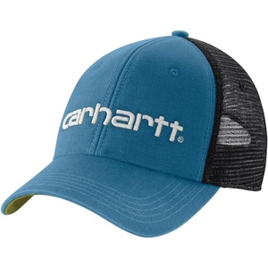 image:imageCarhartt Mens Canvas MeshBack Logo Graphic CapDark Tranquil BlueDill