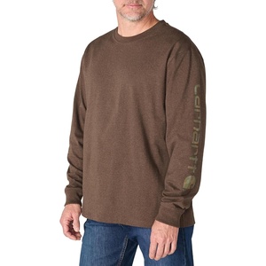 image:imageCarhartt Mens Dearborn Loose LongSleeve Logo TShirt CloseoutDark Clove Heather