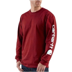 image:imageCarhartt Mens Dearborn Loose LongSleeve Logo TShirt CloseoutDark Red