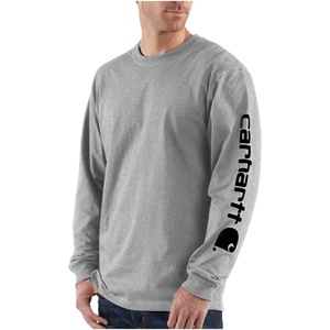image:imageCarhartt Mens Dearborn Loose LongSleeve Logo TShirt CloseoutHeather Grey