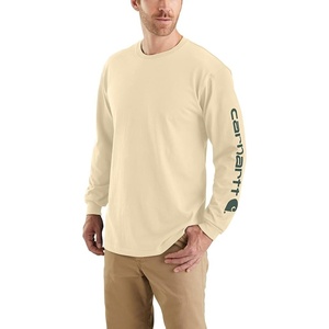 image:imageCarhartt Mens Dearborn Loose LongSleeve Logo TShirt CloseoutOat Milk