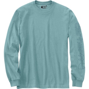 image:imageCarhartt Mens Dearborn Loose LongSleeve Logo TShirt CloseoutSummer Blue Heather