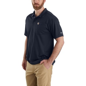 image:imageCarhartt Mens Force Relaxed Fit Lightweight ShortSleeve Pocket PoloNavy Closeout