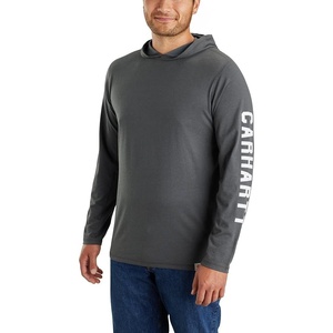 image:imageCarhartt Mens Force Relaxed Fit Midweight LongSleeve Logo Graphic Hooded TShirtCarbon Heather