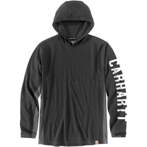 image:imageCarhartt Mens Force Relaxed Fit Midweight LongSleeve Logo Graphic Hooded TShirtCarbon Heather Closeout