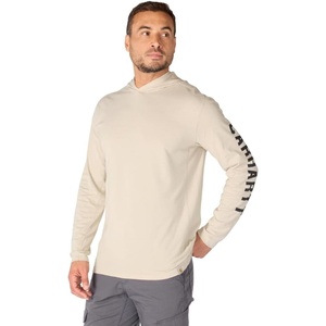 image:imageCarhartt Mens Force Relaxed Fit Midweight LongSleeve Logo Graphic Hooded TShirtCobblestone