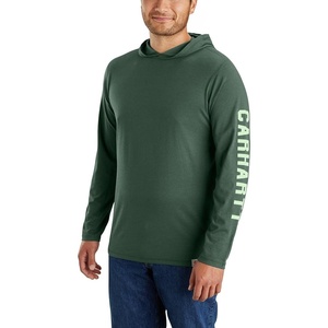 image:imageCarhartt Mens Force Relaxed Fit Midweight LongSleeve Logo Graphic Hooded TShirtFrosted Balsam