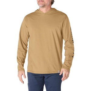image:imageCarhartt Mens Force Relaxed Fit Midweight LongSleeve Logo Graphic Hooded TShirtNight Fatigue Heather