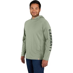 image:imageCarhartt Mens Force Relaxed Fit Midweight LongSleeve Logo Graphic Hooded TShirtSage