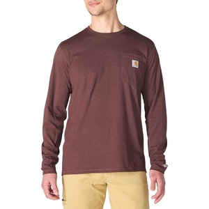 image:imageCarhartt Mens Force Relaxed Fit Midweight LongSleeve Pocket TShirtDeep Cherrywood Heather