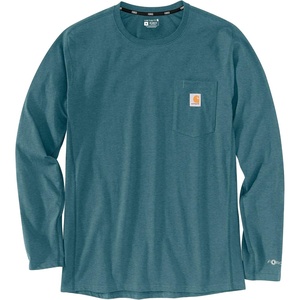image:imageCarhartt Mens Force Relaxed Fit Midweight LongSleeve Pocket TShirtHarbor Teal Heather