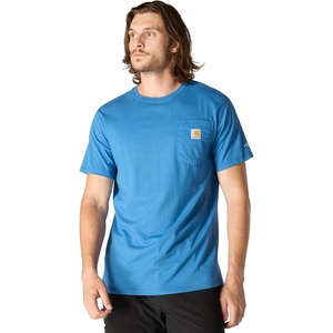 image:imageCarhartt Mens Force Relaxed Fit Midweight ShortSleeve Pocket TShirtDark Horizon Blue Heather