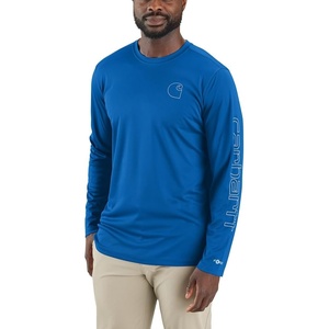 image:imageCarhartt Mens Force Sun Defender Lightweight LongSleeve Logo Graphic TShirtBeacon Blue