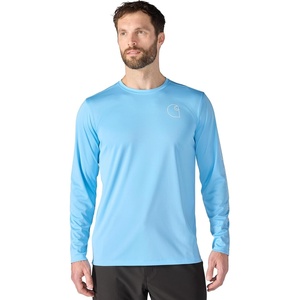 image:imageCarhartt Mens Force Sun Defender Lightweight LongSleeve Logo Graphic TShirtBlue Gleam Heather