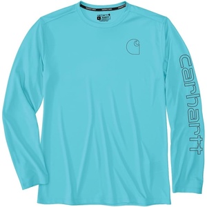 image:imageCarhartt Mens Force Sun Defender Lightweight LongSleeve Logo Graphic TShirtGulf Blue