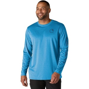 image:imageCarhartt Mens Force Sun Defender Lightweight LongSleeve Logo Graphic TShirtHorizon Blue Heather