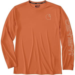 image:imageCarhartt Mens Force Sun Defender Lightweight LongSleeve Logo Graphic TShirtSedona Orange