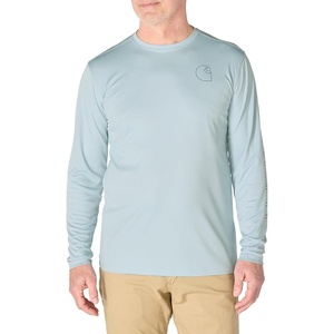 image:imageCarhartt Mens Force Sun Defender Lightweight LongSleeve Logo Graphic TShirtSmoke Blue