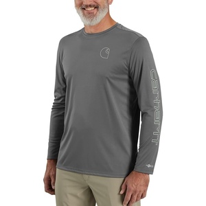 image:imageCarhartt Mens Force Sun Defender Lightweight LongSleeve Logo Graphic TShirtSteel