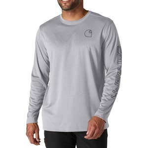 image:imageCarhartt Mens Force Sun Defender Lightweight LongSleeve Logo Graphic TShirtSteel Heather