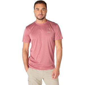 image:imageCarhartt Mens Force Sun Defender Lightweight ShortSleeve Logo Graphic TShirtAmber Terrain Heather