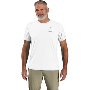 image:imageCarhartt Mens Force Sun Defender Lightweight ShortSleeve Logo Graphic TShirtWhiteNavy