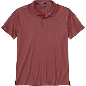 image:imageCarhartt Mens Force Sun Defender Relaxed Fit Lightweight ShortSleeve PoloCrimson Moss Heather