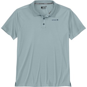 image:imageCarhartt Mens Force Sun Defender Relaxed Fit Lightweight ShortSleeve PoloSmoke Blue