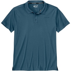 image:imageCarhartt Mens Force Sun Defender Relaxed Fit Lightweight ShortSleeve PoloStorm Blue Heather