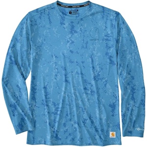 image:imageCarhartt Mens Force Sun Defender Relaxed Print Ls TShirtTranquil Blue Terrain Camo