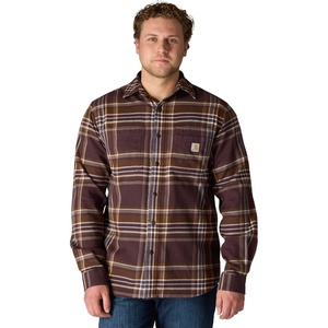image:imageCarhartt Mens Hamilton Relaxed Ls Plaid ShirtDark Sepia