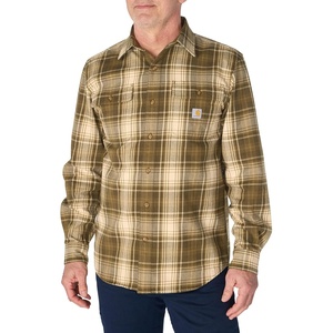 image:imageCarhartt Mens Hubbard Loose Ls Plaid ShirtBurnished Logs