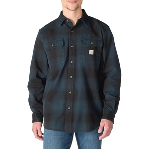 image:imageCarhartt Mens Hubbard Loose Ls Plaid ShirtDeep Smoke Blue
