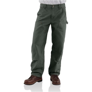 image:imageCarhartt Mens Loose Straight Washed Duck DoubleFront DungareeMoss